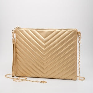 Leather Crossbody with Gold Strap