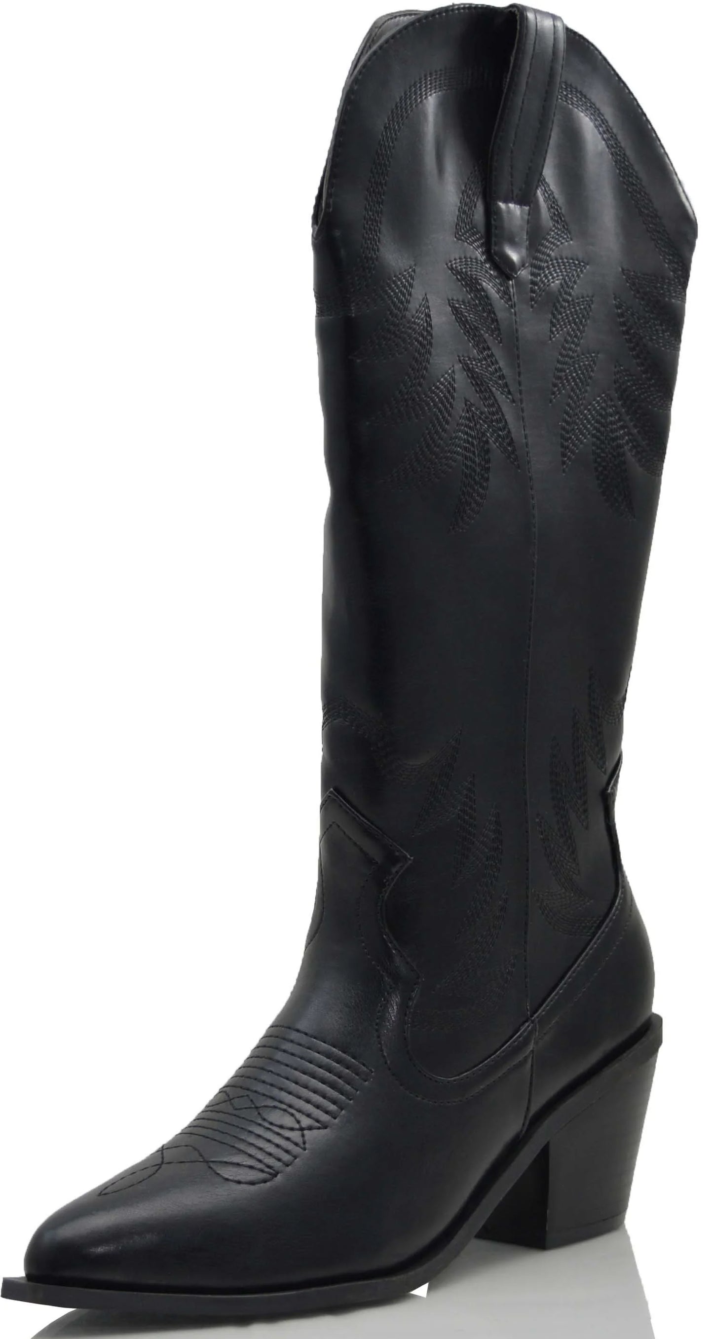 Pointy Toe Chunky Heal Western Boots