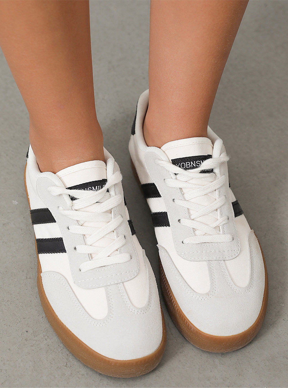 Black Striped Cream Sneakers