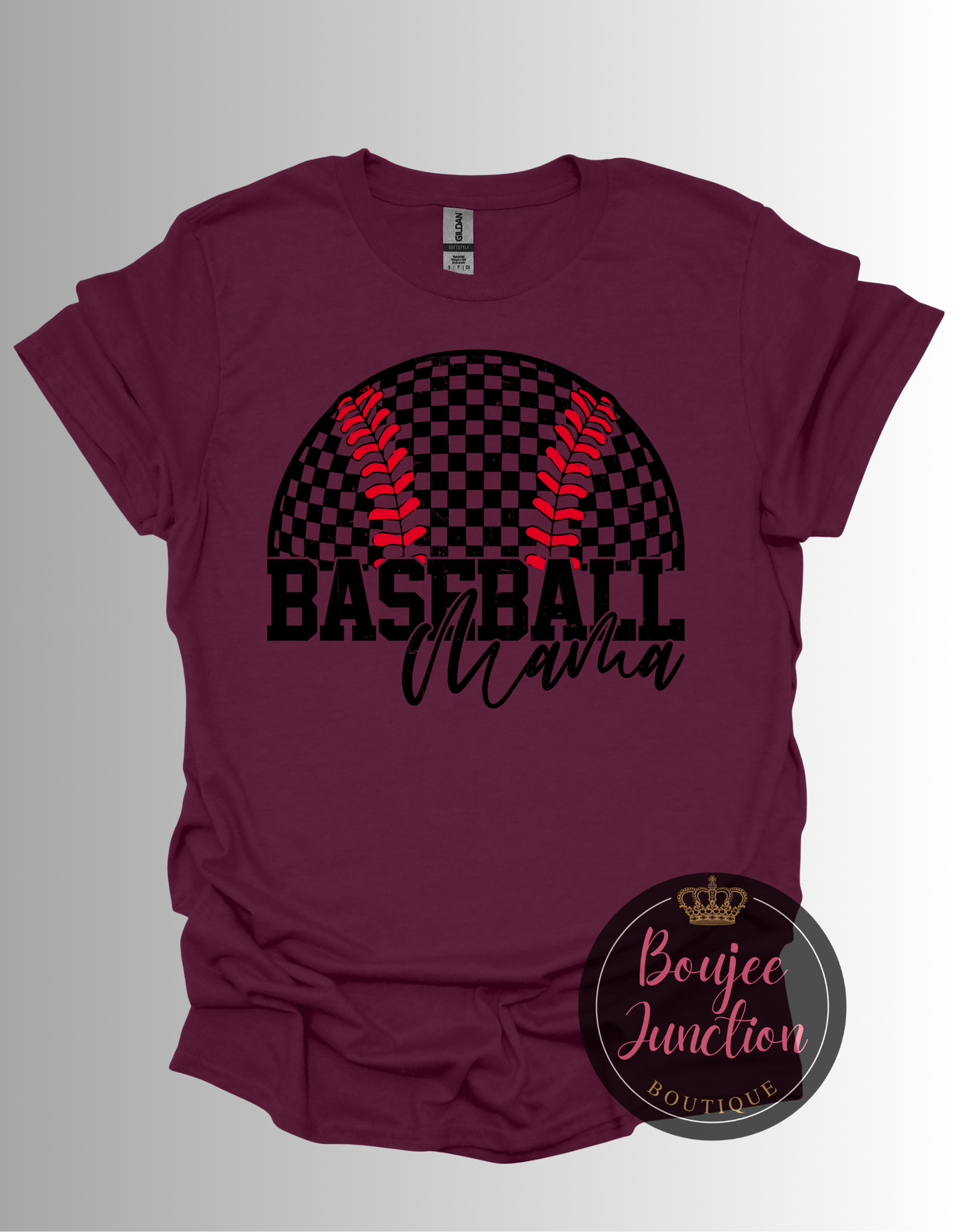 Retro Checkered Baseball Mama Transfer