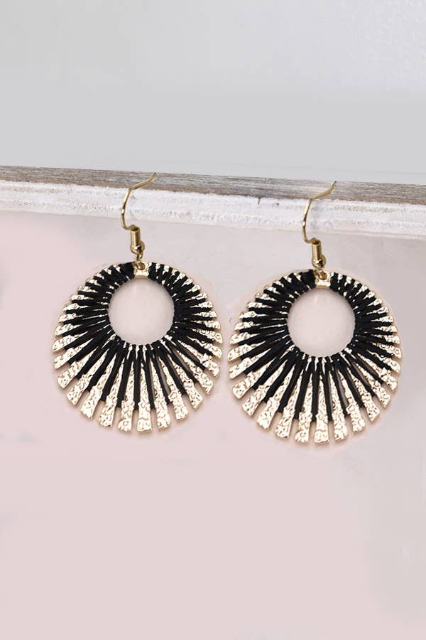 Circle Dangle With Black Detail Earrings