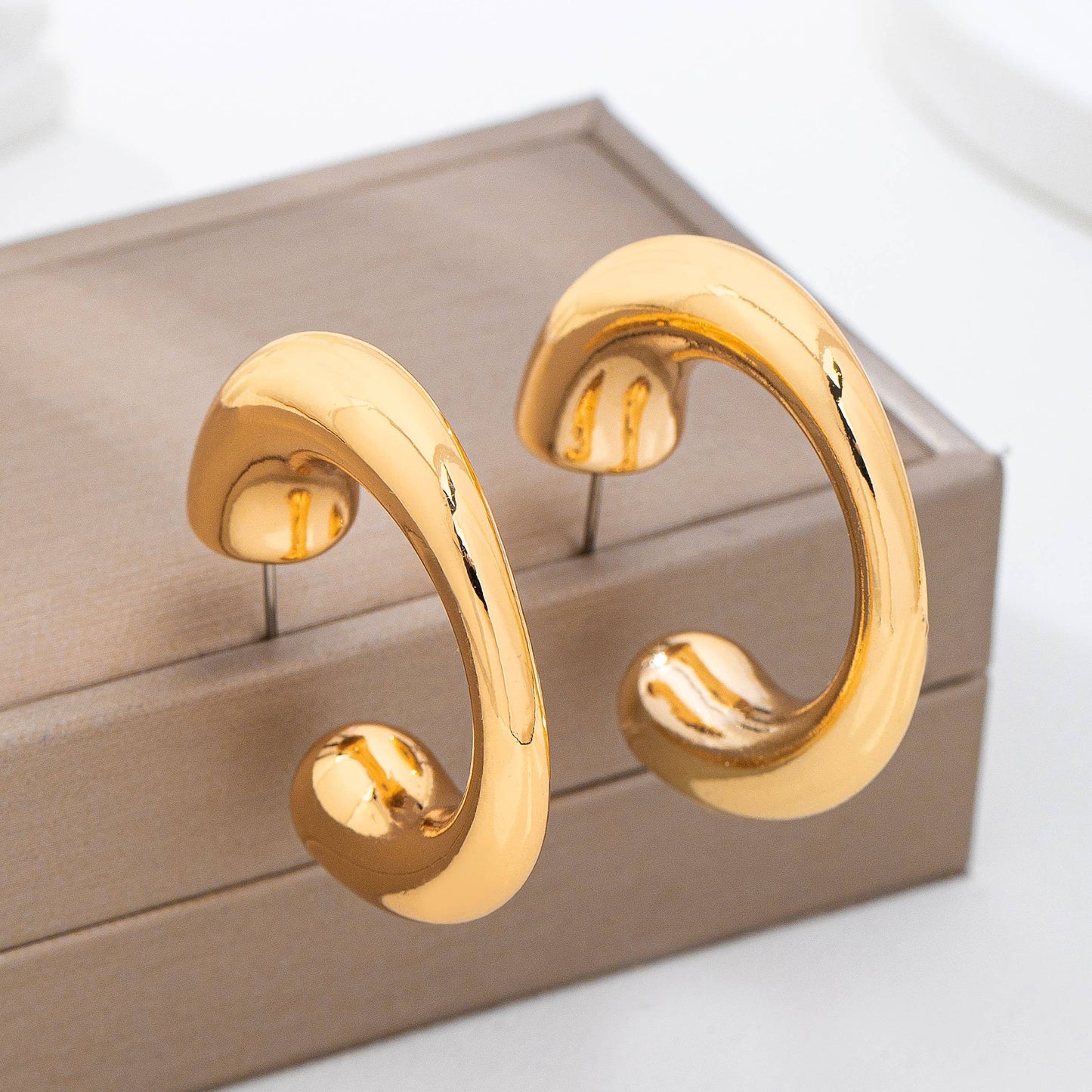 Gold Chunky Hoop Earrings