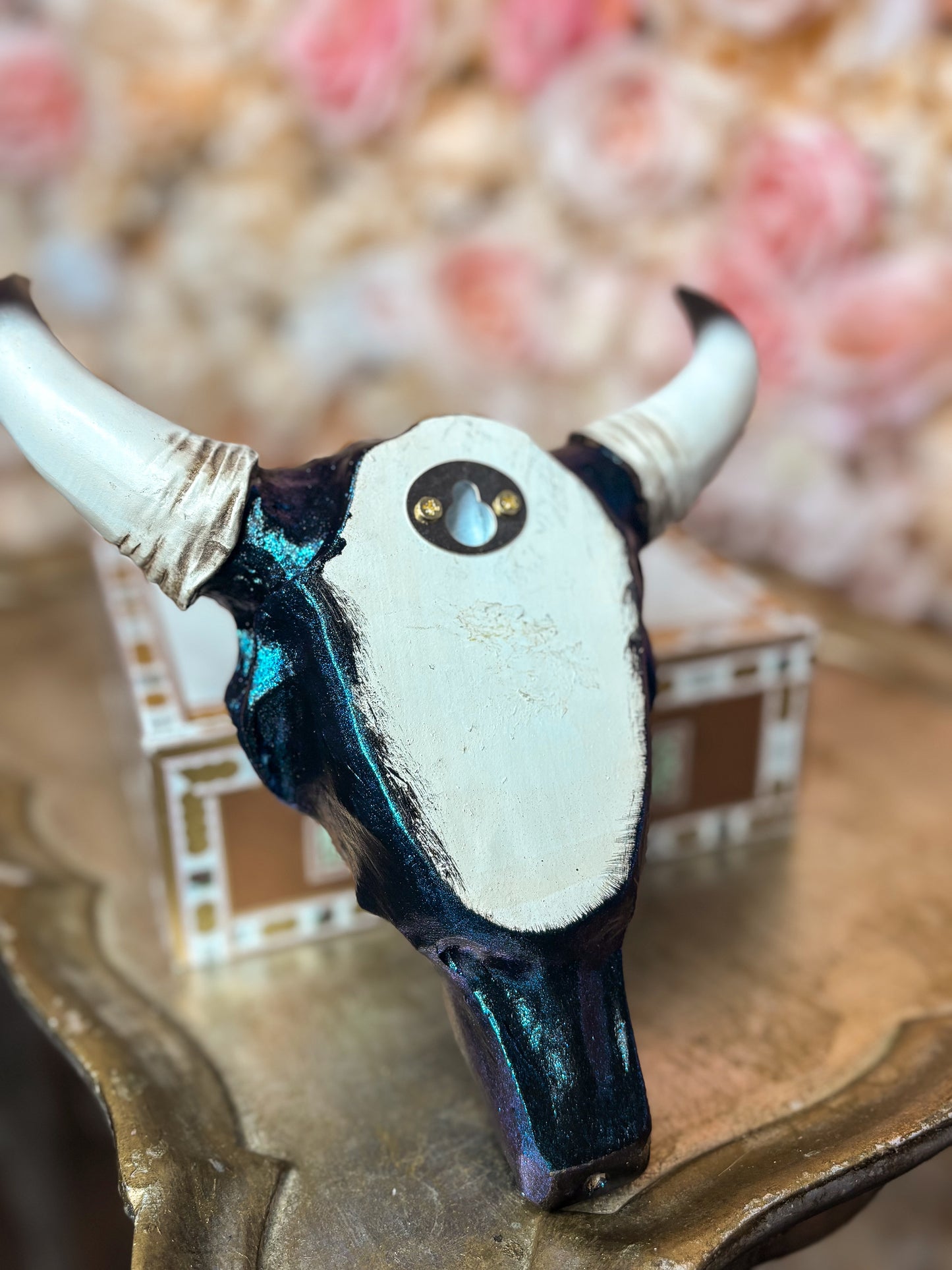 Midnight Teal Wall Skull