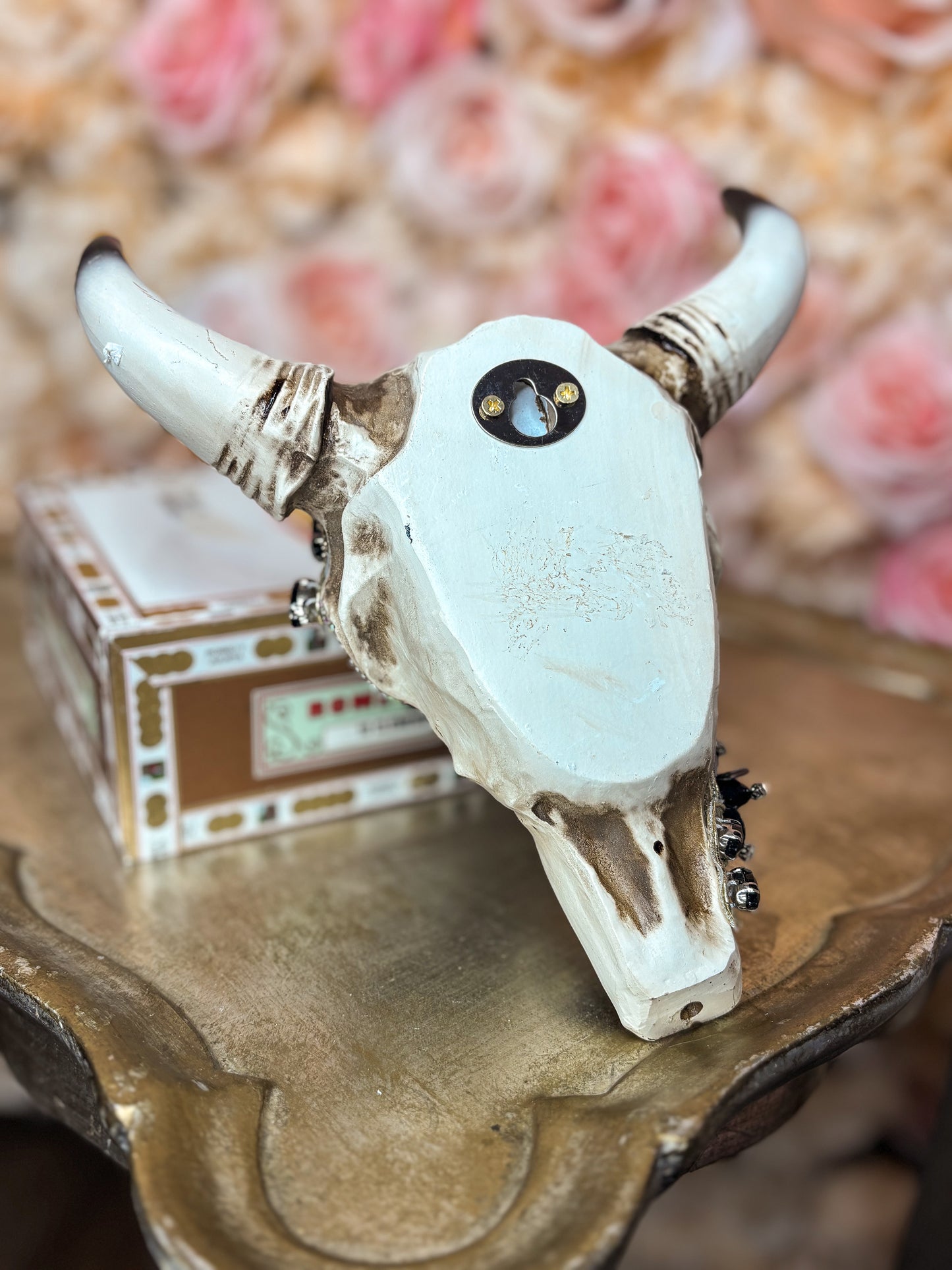 Onyx Blossom Wall Skull