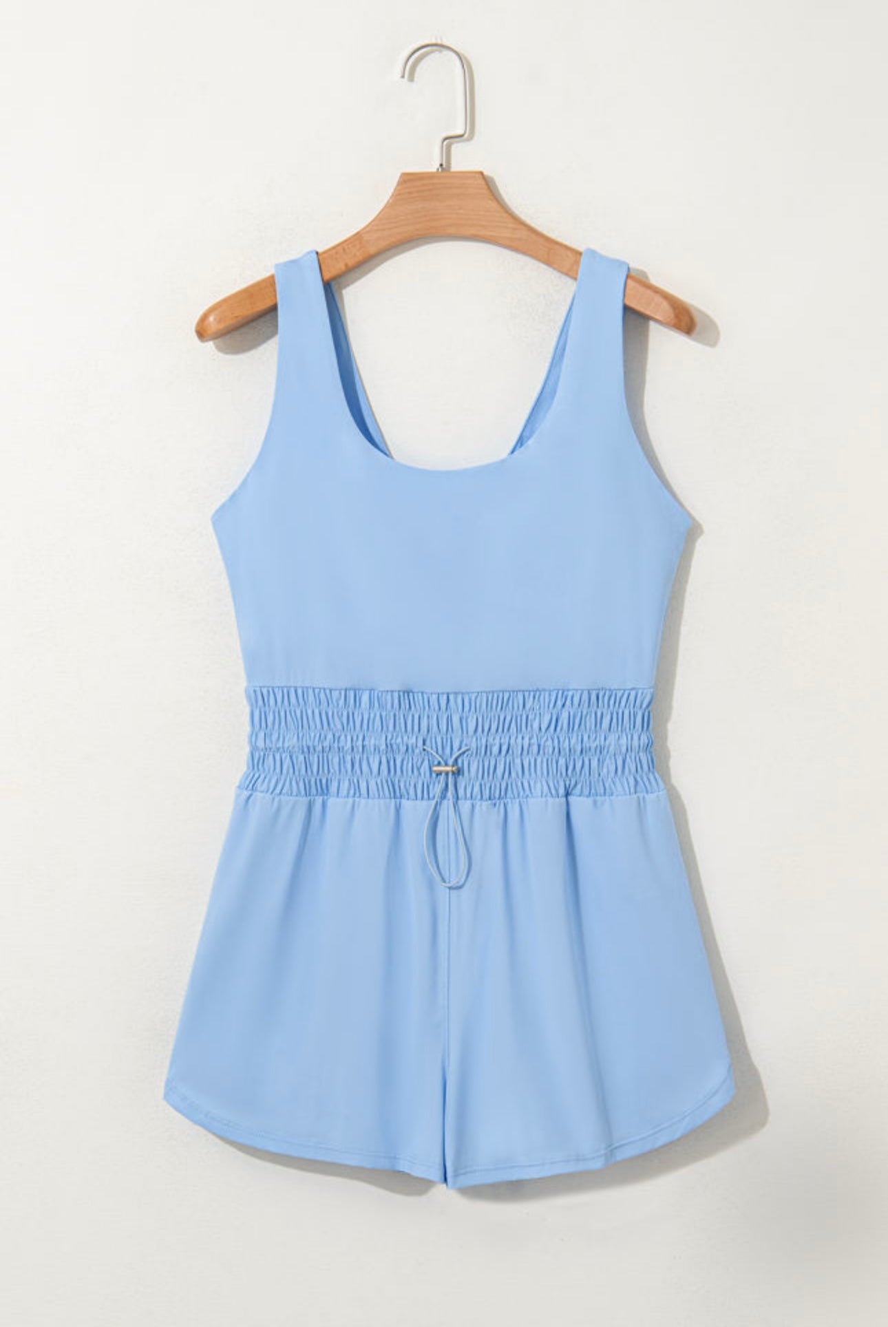Baby Blue Plain Sleeveless Romper