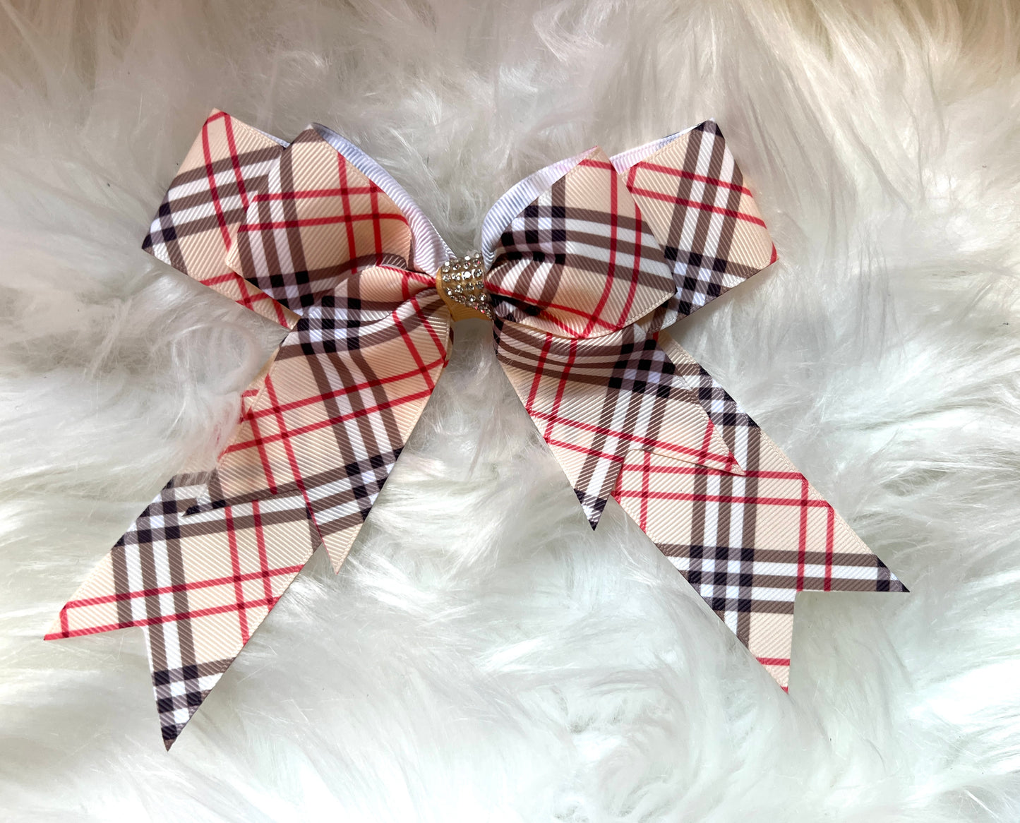 Tan Plaid Bow