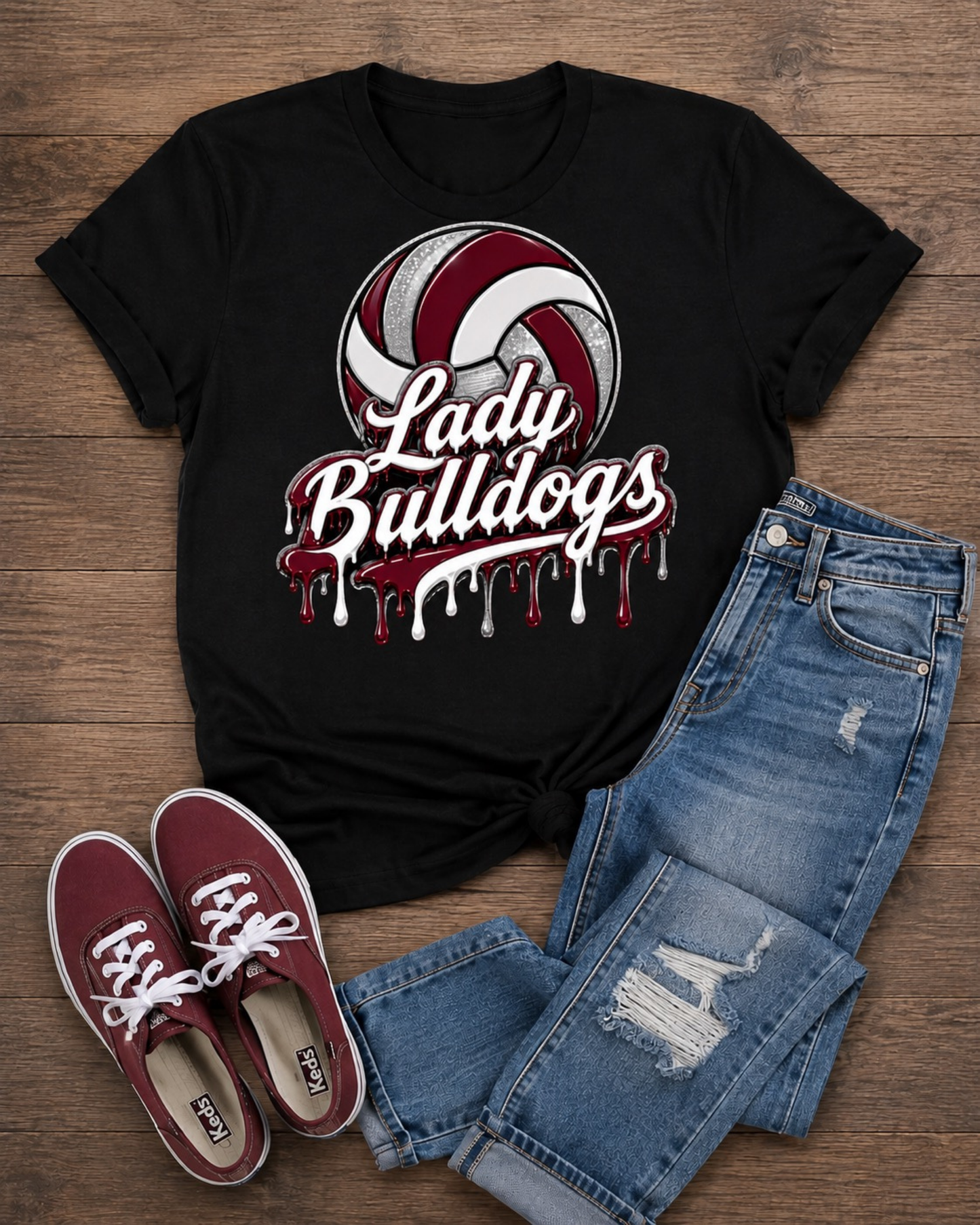 Lady Bulldogs Volleyball Drip Tee