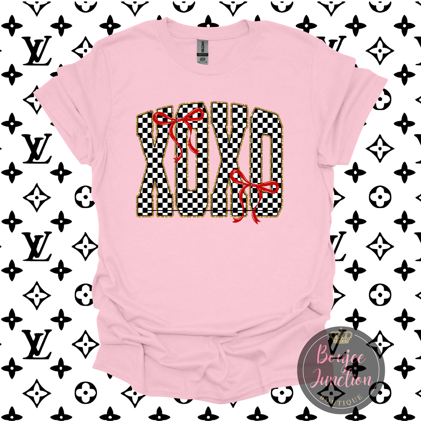 Black Checkered XOXO Valentine's Transfer