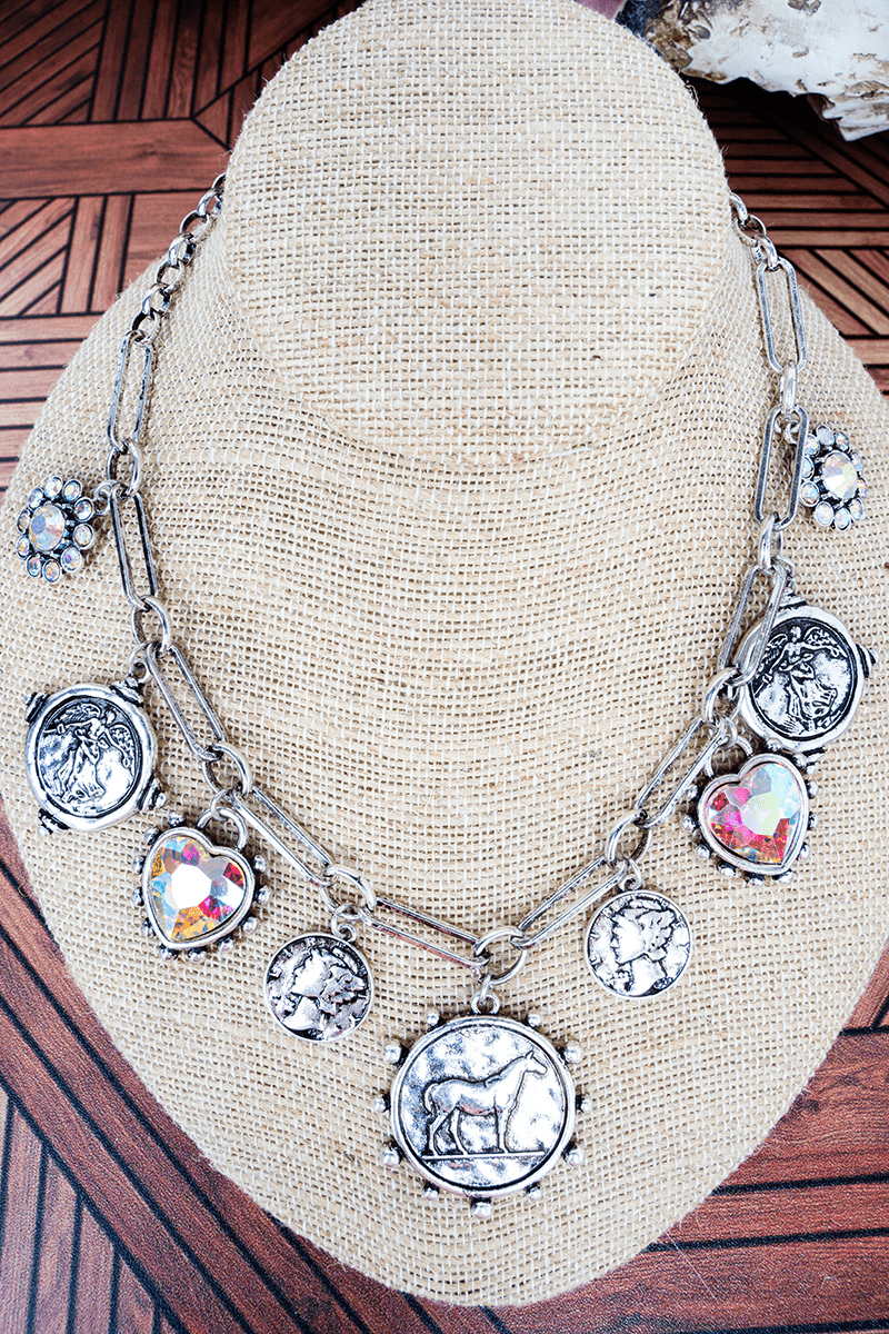 Spur Of The Moment Sparkling Silverstone Charm Necklace