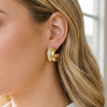 Double Row Hoop Earrings