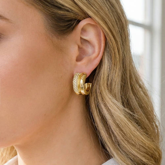 Double Row Hoop Earrings