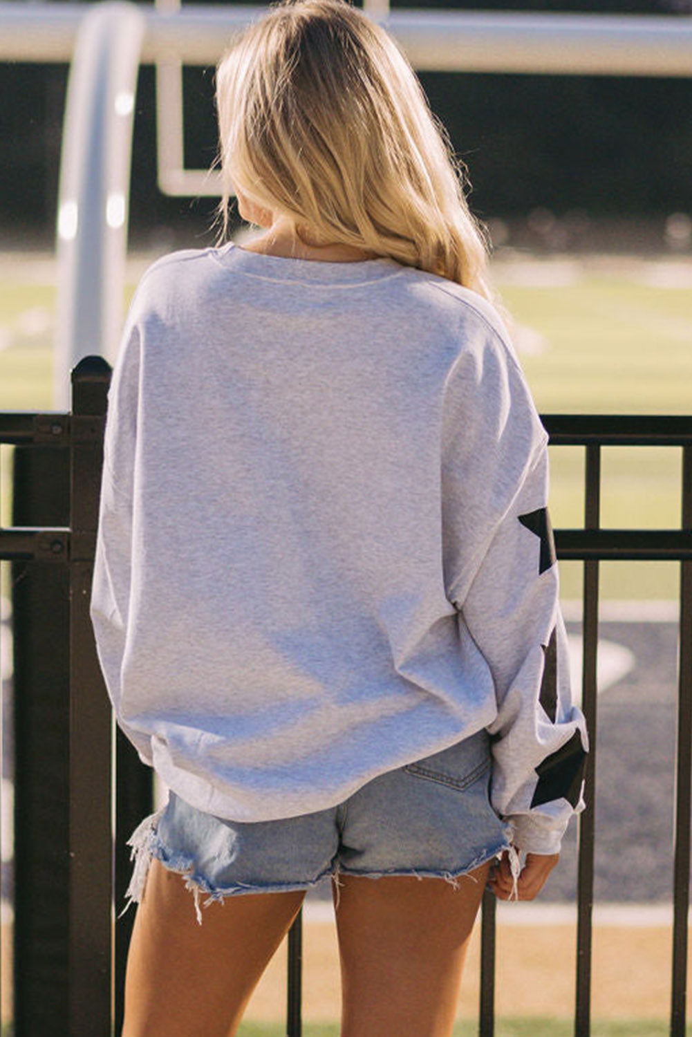 Game Day w/ Star Sleeves Sweatshirt in Grey