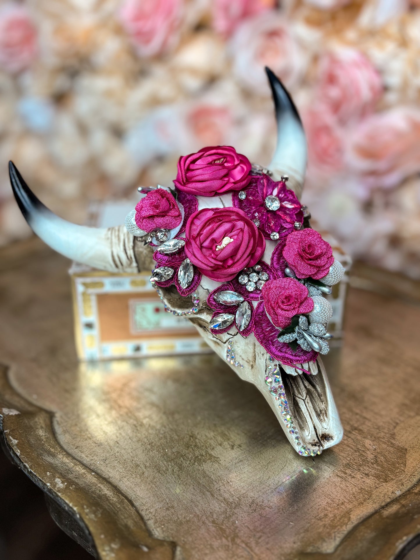 Fuchsia Bloom Wall Skull