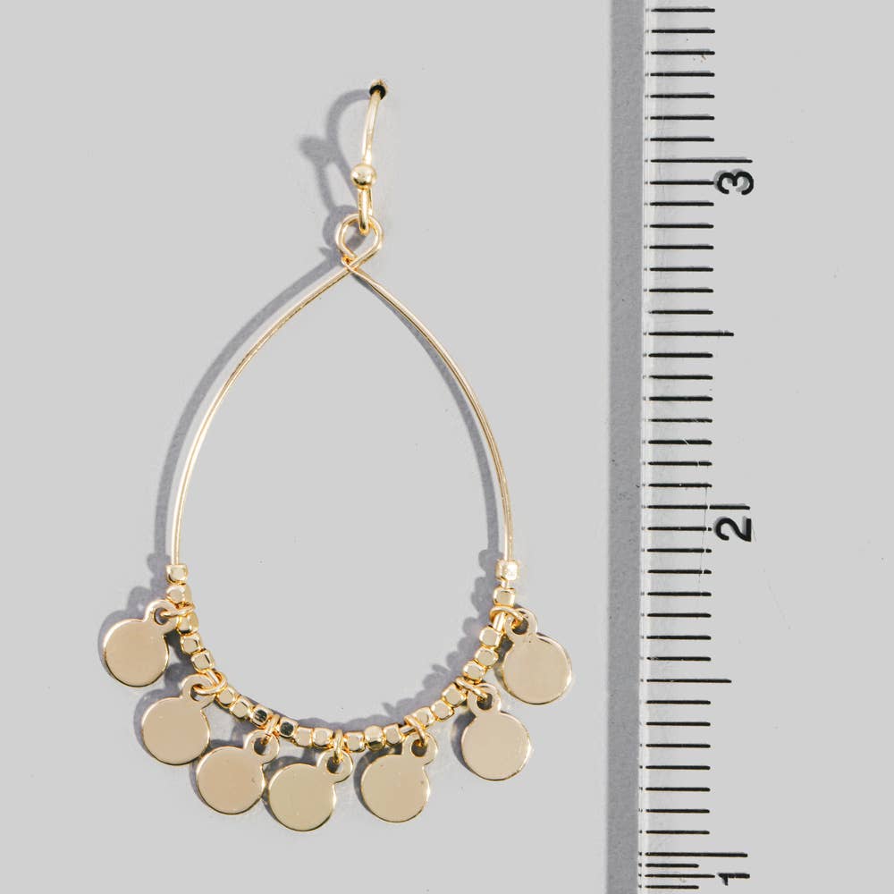 Coin Charm Drop Earrings