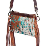Cow Hide Purse with Fringe