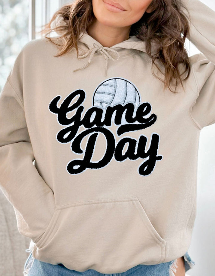 Volleyball Game Day Chenille Patch Tee