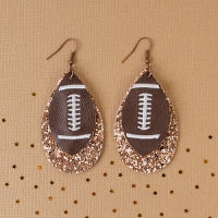 Glitter Football Earrings
