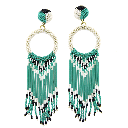 Turquoise Fringe Earring