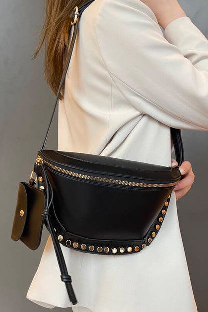 Gold Studded Bum Bag & Wallet