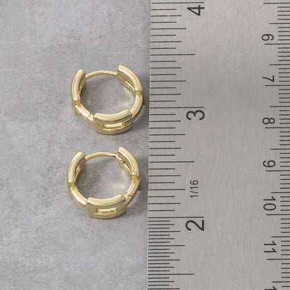 Chain Link Huggie Hoop Earrings