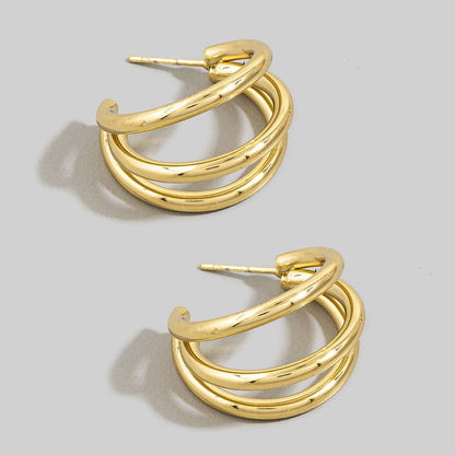 Triple Tube Hoop Earrings
