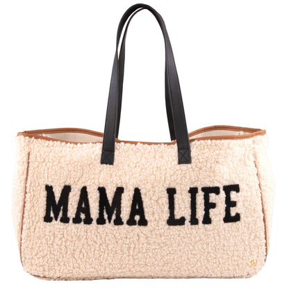 Mama Life Sherpa Tote Bag