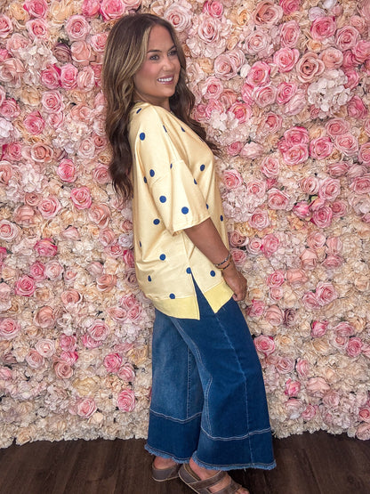 Yellow Polka Dot Oversized Tee