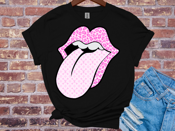Pink Tongue Out Graphic Tee