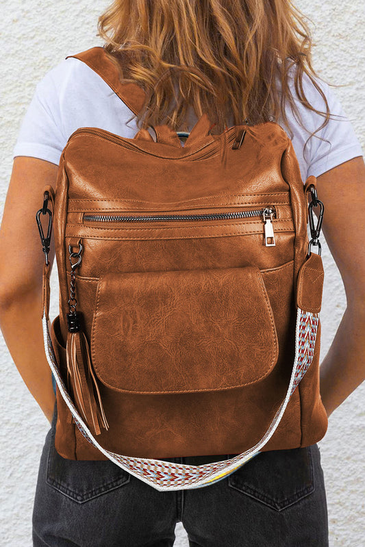 Brown Retro Leather Backpack