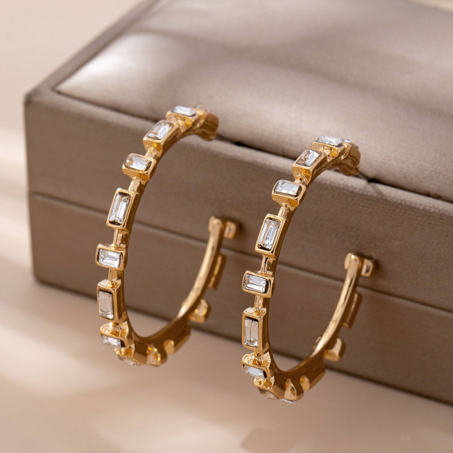 Classic Baguette Hoop Earring
