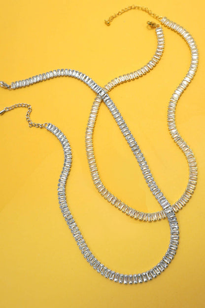 Baguette Stone Tennis Necklace