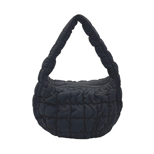Quilted Puffer Shoulder Bag in Small