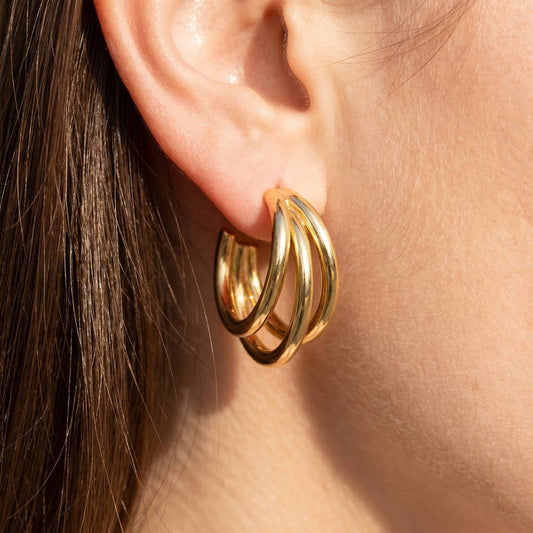 Triple Tube Hoop Earrings