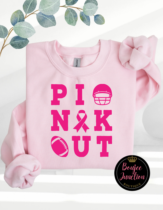 Pink Out Breast Cancer Football Sweatshirt