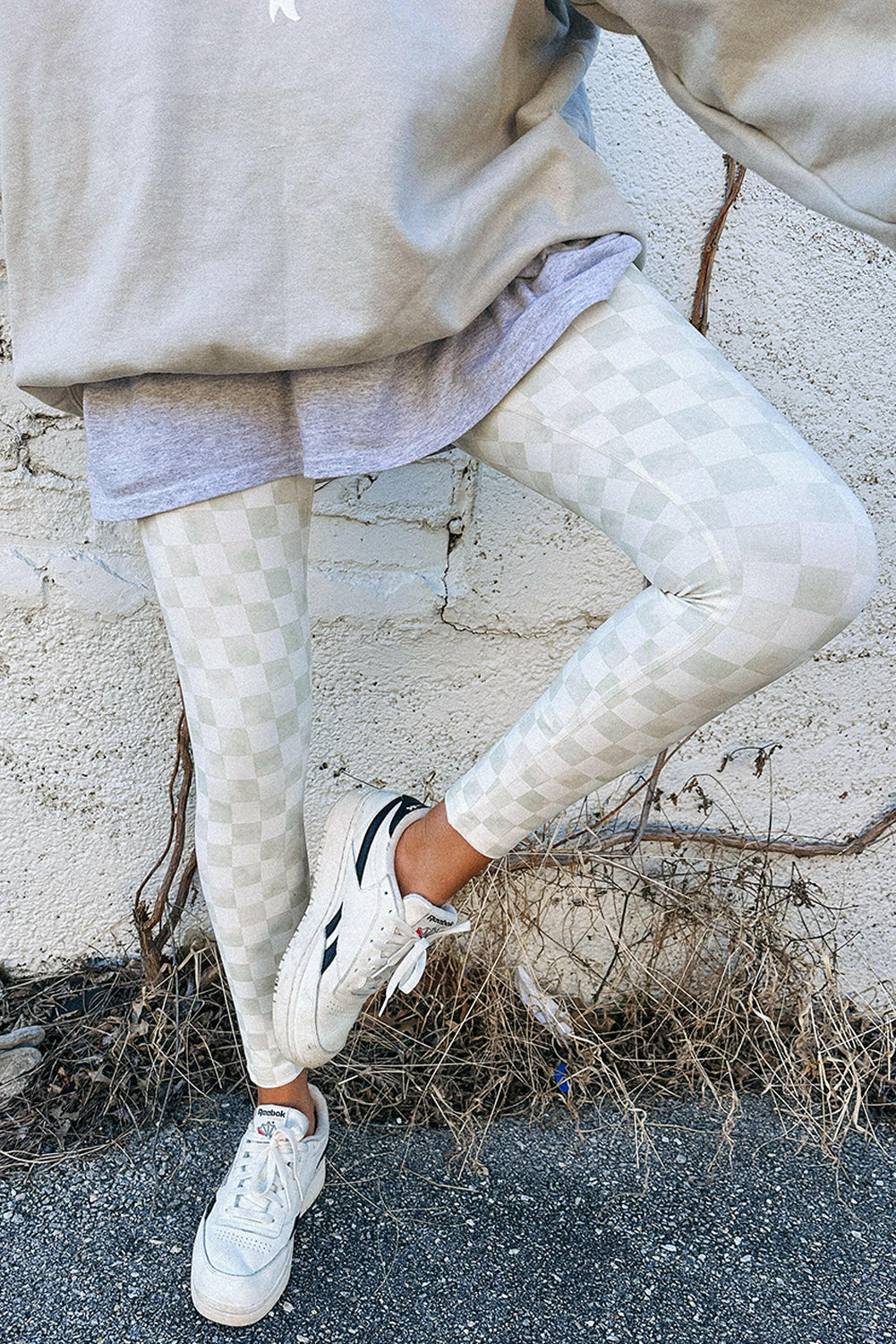 Gray Checkered Leggings