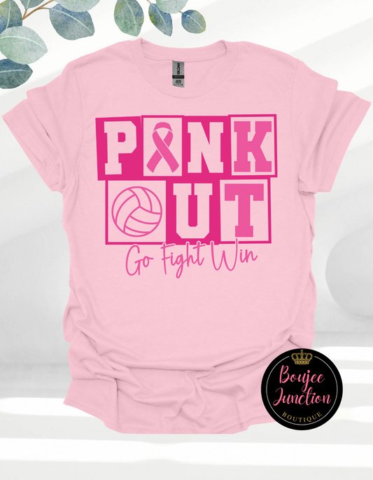 Pink Out Breast Cancer Volleyball Tee