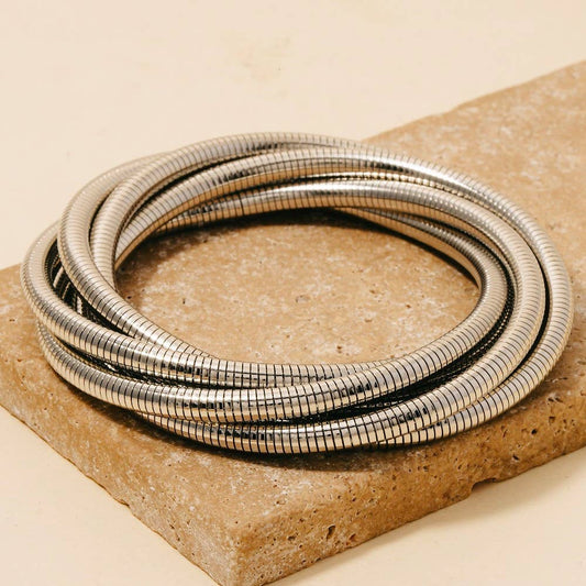 Knotted Elastic Metallic Coil Bracelet