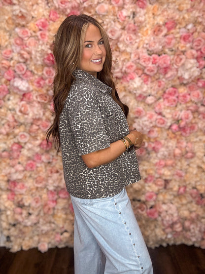 Gold Studded Pleated Wide Leg Jeans
