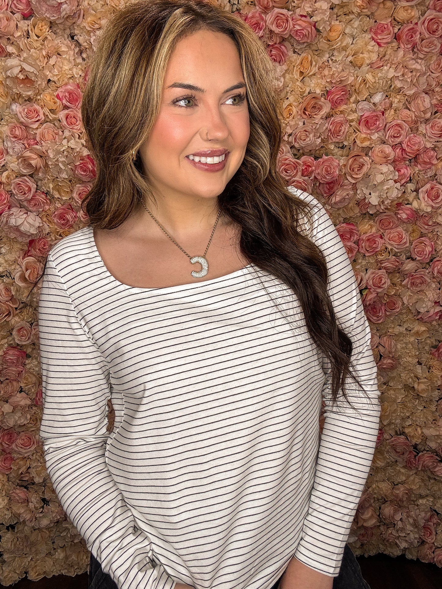Stripe Square Neck Top