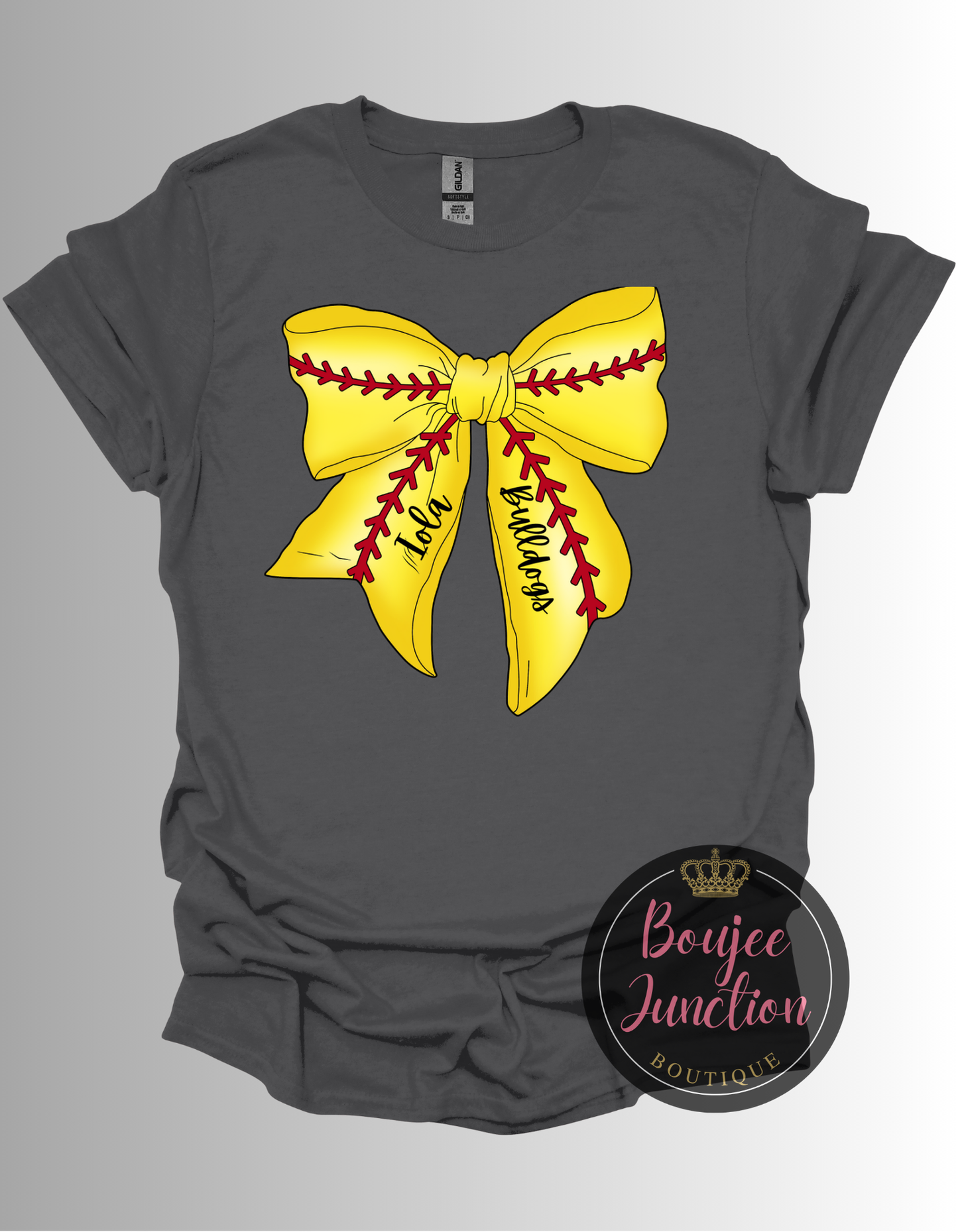 Iola Bulldog Softball Bow Tee