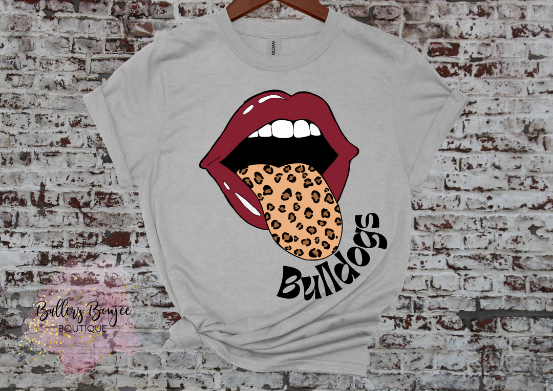 Tongue Out Cheetah Bulldogs Tee
