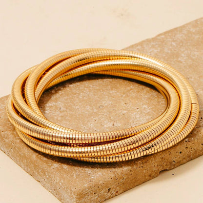 Knotted Elastic Metallic Coil Bracelet