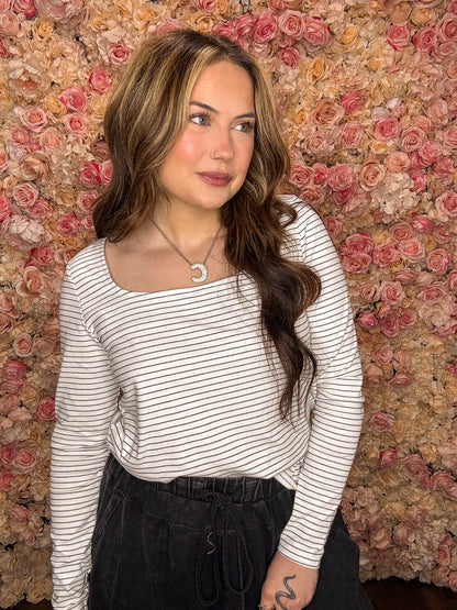 Stripe Square Neck Top