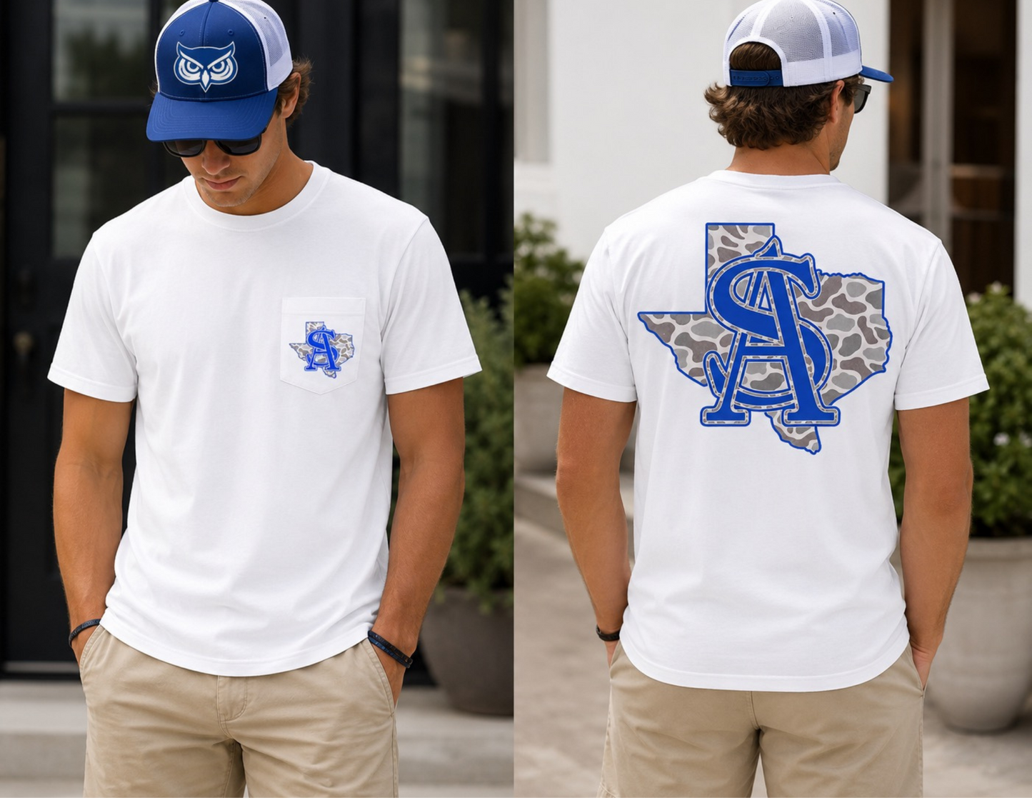 Camo School Spirit Pocket Tee