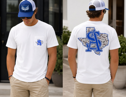 Camo School Spirit Pocket Tee