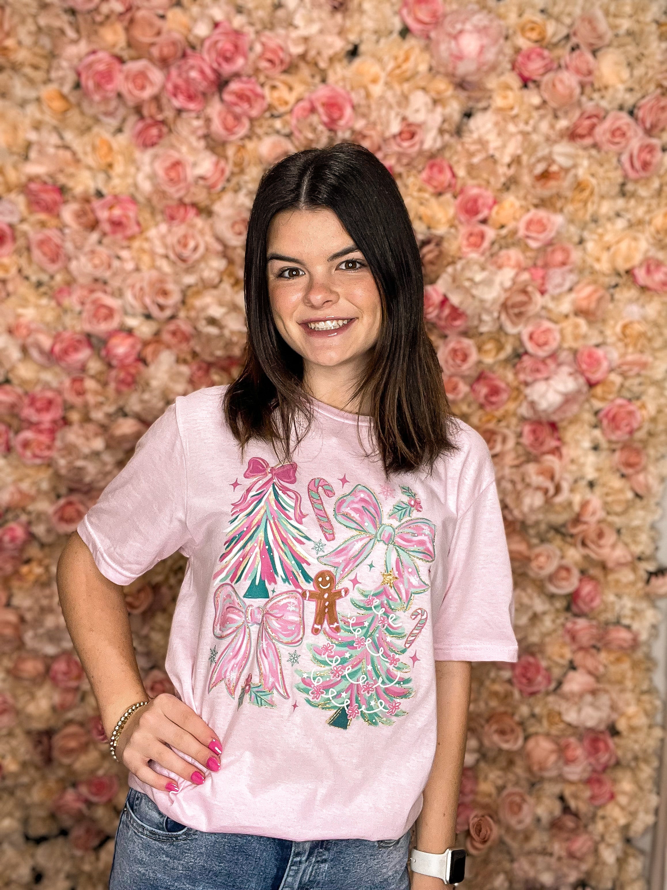 Christmas Trees & Bows Graphic Tee