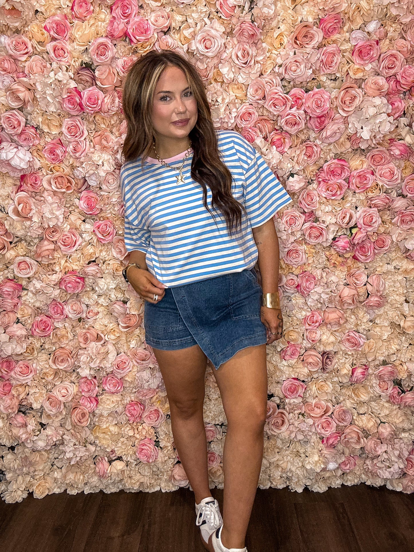 Sky Blue Striped Tee