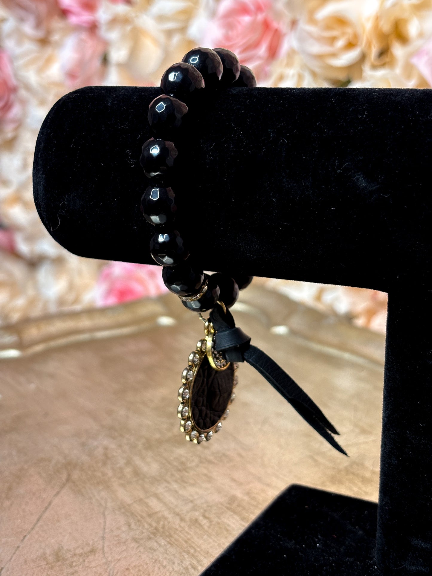 Onyx Glow Charm Bracelet