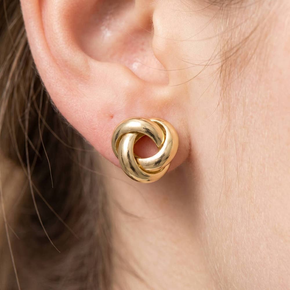 Interlocking Knot Stud Earrings
