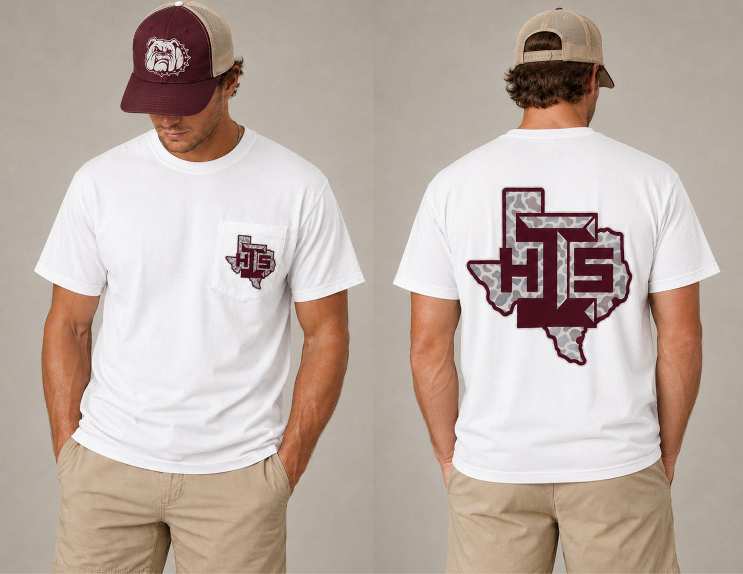 Camo School Spirit Pocket Tee